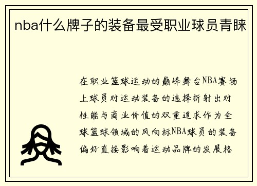 nba什么牌子的装备最受职业球员青睐